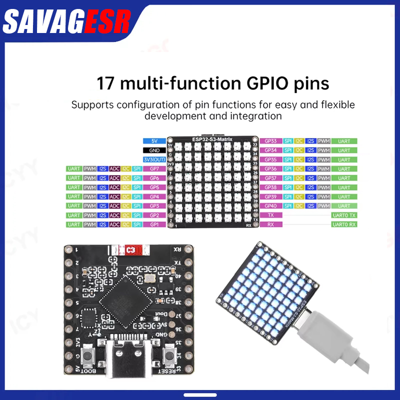 Placa de Desarrollo Mini ESP32 - Rgb Led Matrix 8X8 reseña y precio