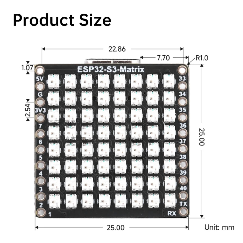 Placa de Desarrollo Mini ESP32 - Rgb Led Matrix 8X8 reseña y precio
